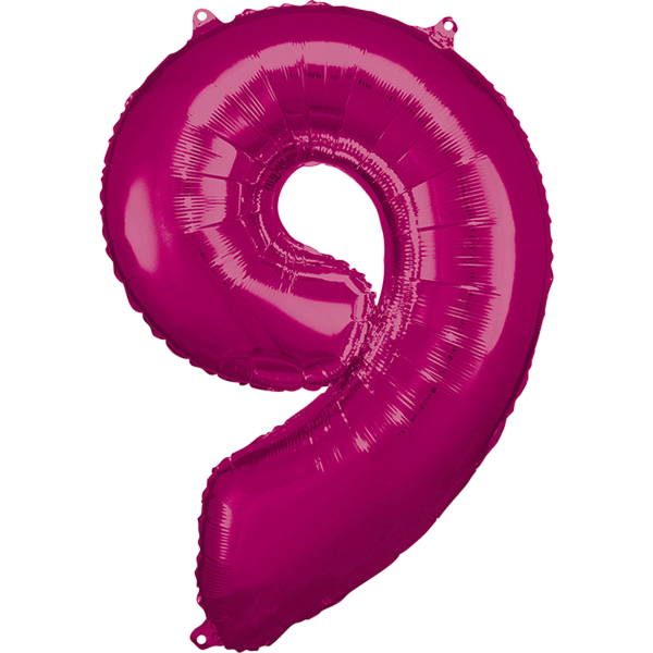 Large Number 9 Pink